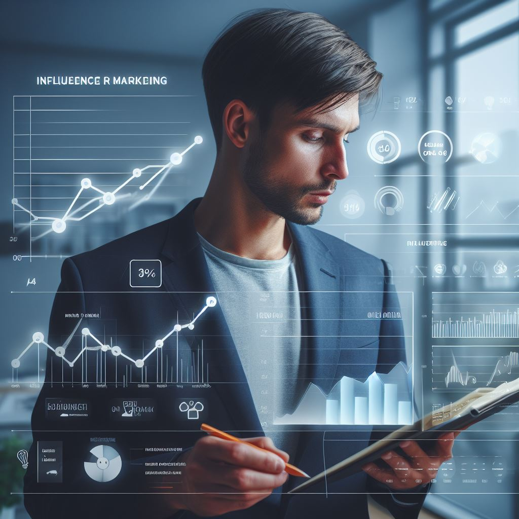 A person looking at a graph showing the performance of an influencer marketing campaign optimization