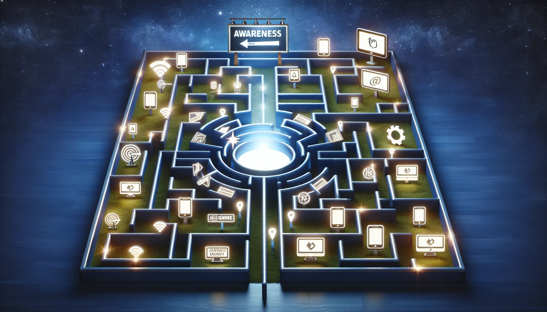 Illustration of customer journey in cross platform advertising
