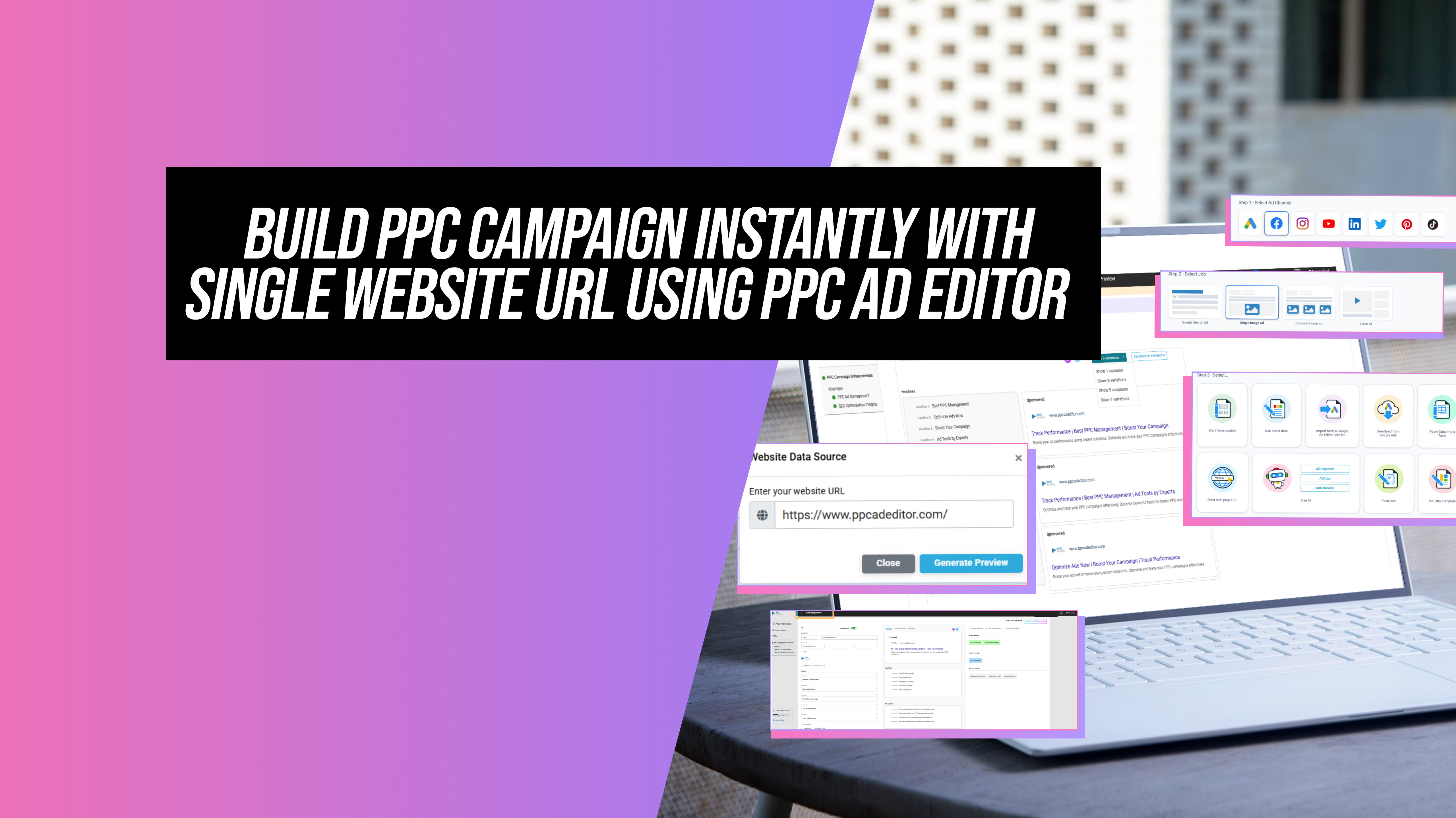 Single Website URL Using a PPC Ad Editor