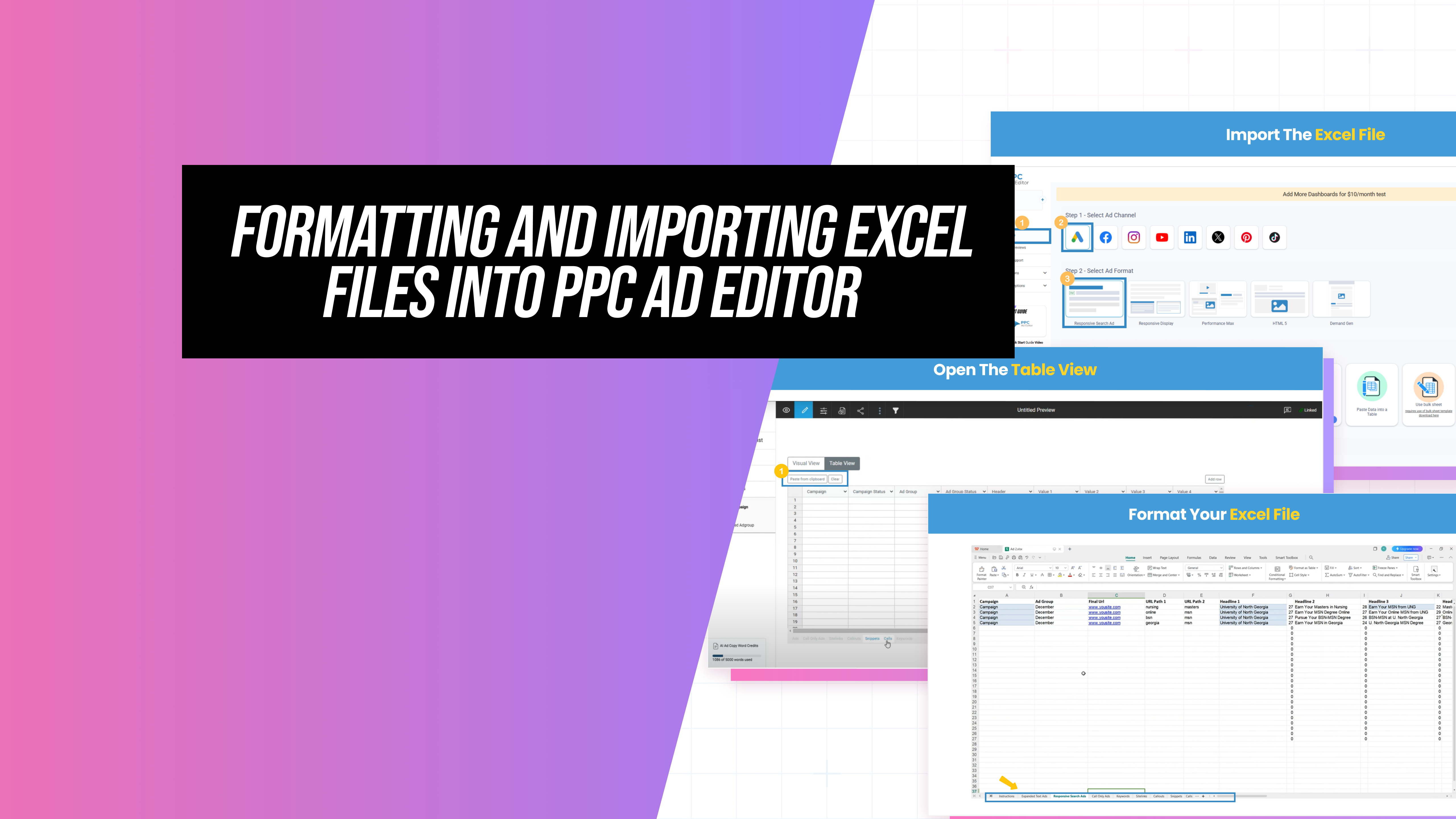 Formatting and Importing Excel Files into PPC Ad Editor